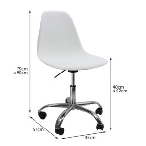 Silla dkr base ruedas blanco 4 Silla dkr base ruedas blanco